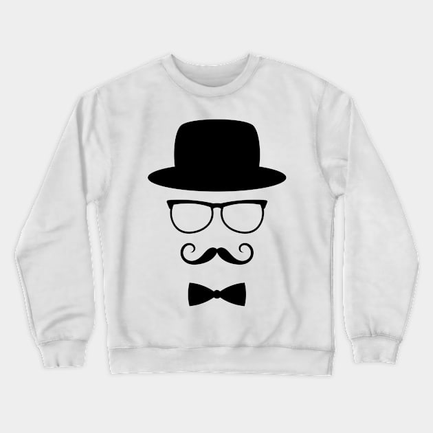 Retro gentleman with eyeglasses Crewneck Sweatshirt by SooperYela